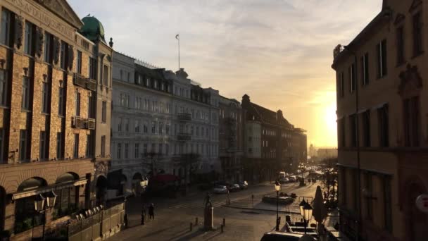 Sunset Old Town Horizon Helsingborg — Wideo stockowe