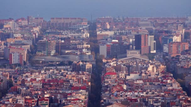 Modern Building View Skyline Barcelona Bunkers Viewpoint — ストック動画