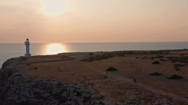 Dramatic Sunset Far Barbaria Formentera Balearic Islands Spain — Vídeos de Stock