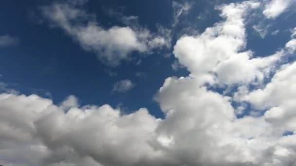 Zware Wolken Bewegen Zich Snel Tegen Blauwe Lucht Tijdsverloop — Stockvideo