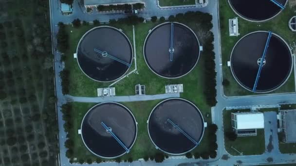 Sewage Treatment Plant Green Fields Grey Water Recycling — Video Stock