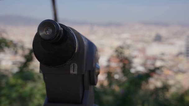 Pull Focus Scenic View Barcelona Seen Jardins Mossen Costa Llobera — Videoclip de stoc