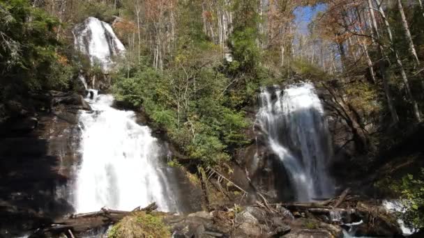 Wide View Top Anna Ruby Falls North Georgia 60Fps — Stockvideo