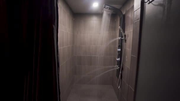 Push Shot Fancy Shower Lights Water Running — Wideo stockowe