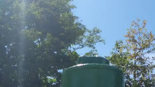 Splash Pad Water Park Sprayer Hot Summer Day — Stockvideo