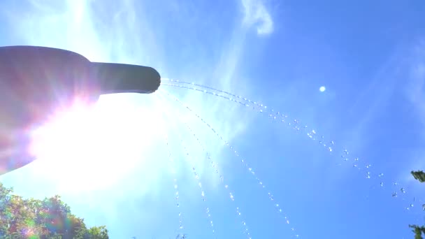 Splash Pad Water Park Sprayer Jet Spraying Water Hot Summer — 图库视频影像