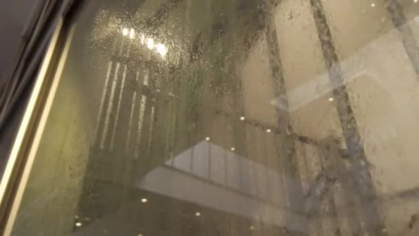 Window Rainy Day Stairs Background — Video Stock