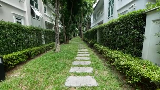 Walking Path Made Stone Brick Garden — ストック動画