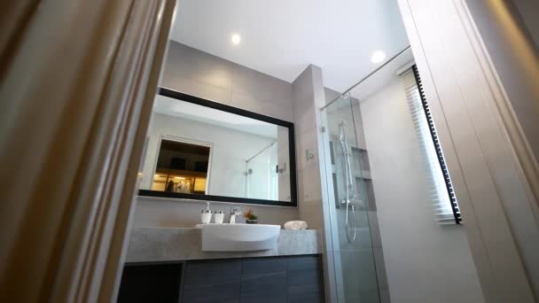 Modern Stylish Bathroom Shower Box — Vídeo de Stock