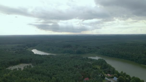 River Winding Lowland Covered Dense Forest Baltic Mixed Forest Ecoregion — Video Stock