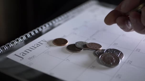 Hand Counting Money January Close Shot — Stock videók