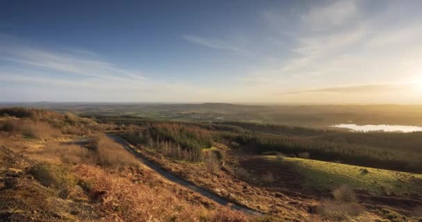 Panorama Zeitraffer Einer Abgelegenen Ländlichen Landschaft Irland Während Des Übergangs — Stockvideo