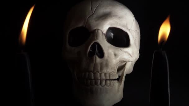 Time Lapse Human Skull Candles — Vídeos de Stock