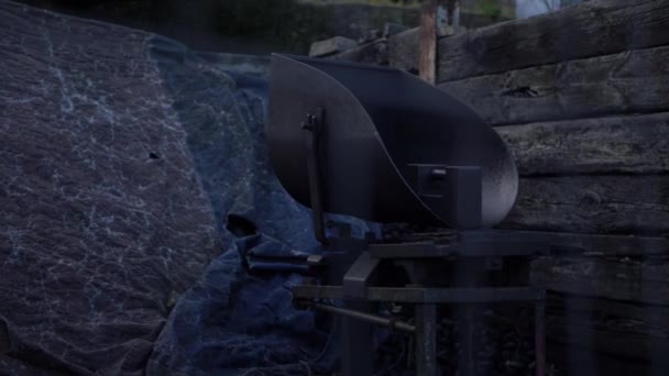 Coal Equipment Coal Steam Railway Storage Panning Shot — Stok video
