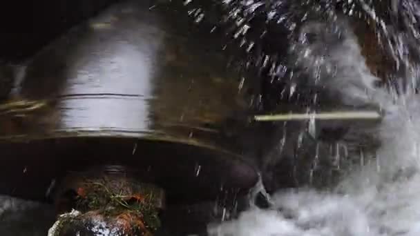 Agitated Water Screw Pump Machine Cleaning Sewage Operation — стоковое видео
