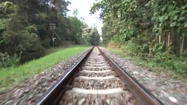 Close Footage Riding Railway — Vídeo de stock