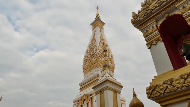 Wat Phra Nın Görüntüleri Phanom Ünlü Budist Tapınağı Nakhon Panom — Stok video