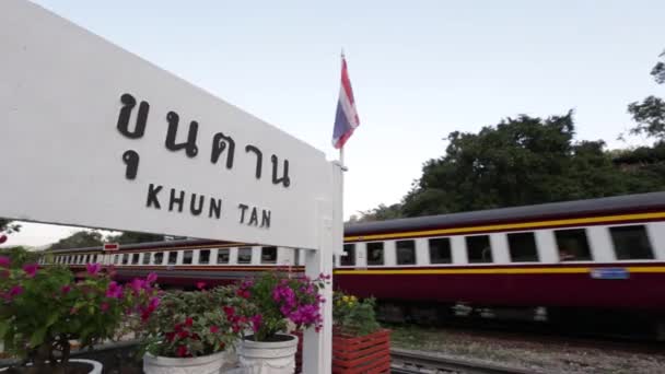 Khun Tan Train Station Tourist Attraction Lamphun Northern Thailand — Stock video