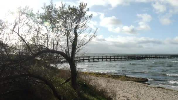 Paning Beach Cold Day Autumn — Vídeos de Stock