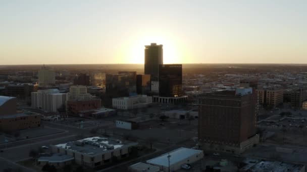 Amarillo Texas Downtown Skyline Aerial — Vídeos de Stock