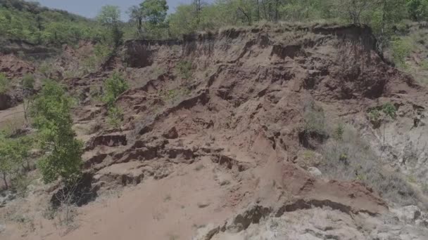 Gehele Bodemerosie Door Stromend Water Rond Een Rivier Brazilië — Stockvideo