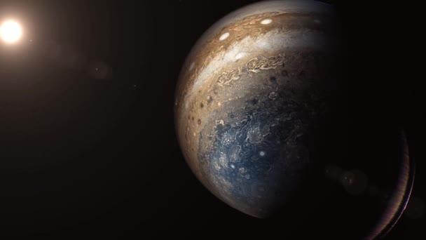 Space View Planet Jupiter Sun Universe — Stock video