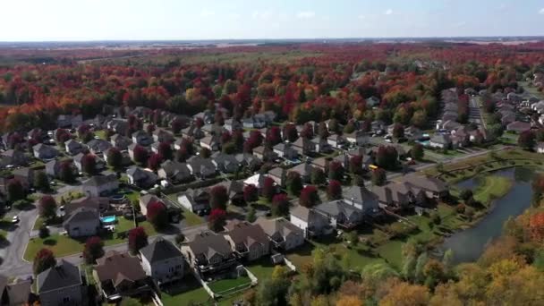 Herbstfarben Über Vorstadt Nachbarschaft — Stockvideo