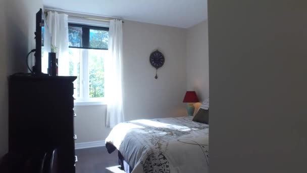 Bedroom Real Estate Paris Styled Gimbal Pov — Stock Video