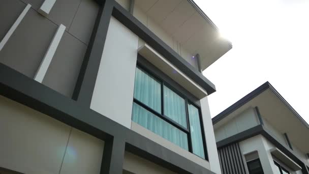 White Gray Modern Comtemporary Home Exterior Design — Video Stock