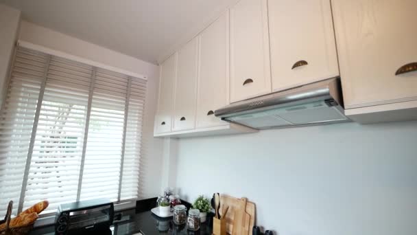 Simple Clean White Kitchen Decoration — ストック動画