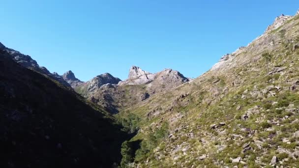 Aerial View Valley Rocky Mountains Europe Portugal Peneda Geres National — Stockvideo