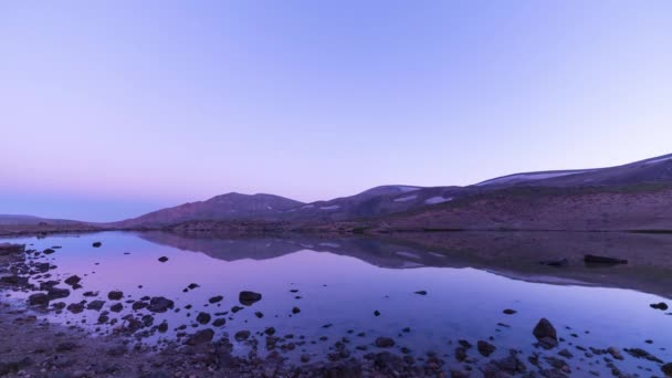 Venus Belt Pink Blue Sky Sunset Twilight Landscape Beautiful Lake — Video