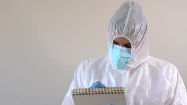 Doctor Ppe Suit Writing Notebook — Video