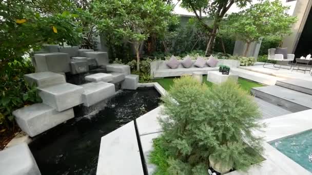 Luxury Stylish Swimming Pool Garden Decoration — Αρχείο Βίντεο