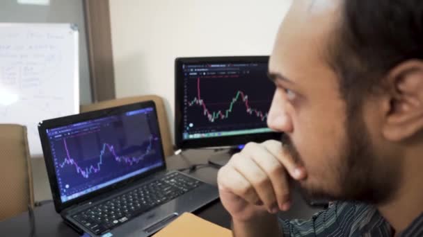 Stock Market Broker Watching Stocks — ストック動画