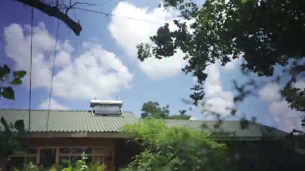 Time Lapse Sun Powered Geyser Roof Clouds — Stok video