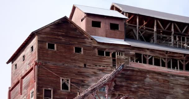 Kennicott Alaska Usa Abandoned Copper Mine Deserted Wooden Building Decay — 图库视频影像
