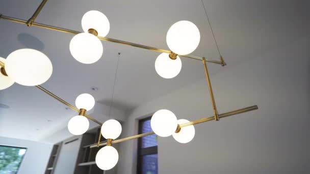 Contemporary Modern Unique Globe Light Fixture Brass Chrome Accents New — 图库视频影像