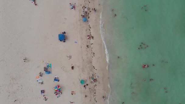 Aerial Birdseye View Popular Beach — Stok video