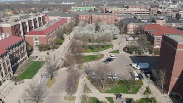 Aerial View College Campus Pavillion — Stock video