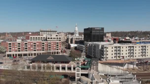 Вид Повітря Студентське Містечко Слідами Потягів — стокове відео