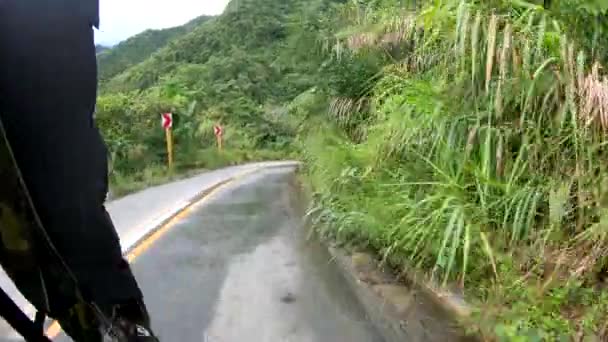 Travelling Road Philippines Quad Sidecar Point View — Video Stock