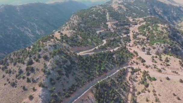 Autopista Serpentine Costa Montañosa Sur Creta Cerca Sfakia — Vídeos de Stock