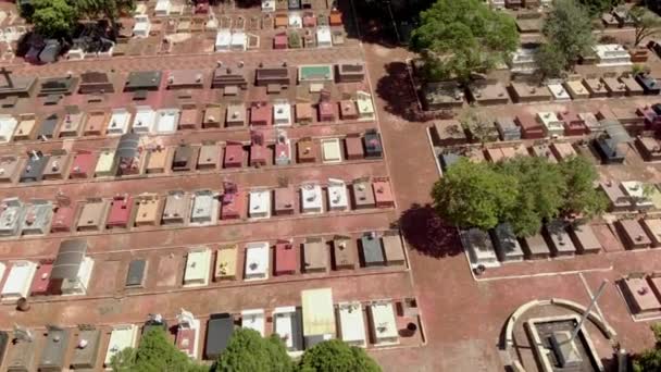 Small Cemetery Grid Layout Top View Alleys Blocks Tombs Graveyard — Video