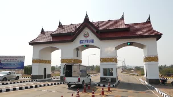 Footage Laos Pdr Boarder Entrance Gate — Vídeo de stock