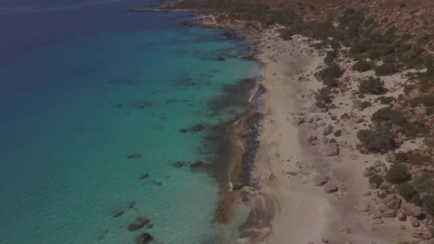 Aerial View Kedrodasos Beach Crete Greece Tourism Concept Drone Shot — Stock Video