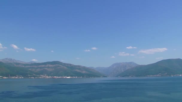 Bay Boka Adriatic Sea Clean Blue Water Sky Some Clouds — 图库视频影像