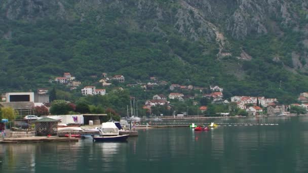 Boats Marina Adriatic Town Back — Stockvideo