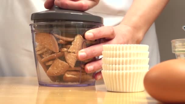 Closing Mixer Full Cookies Preparing Cake Base — Video