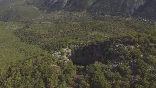 Aerial View Mysterious Fairy Garden Neraidokipos Mount Gouvala Greece — Stock Video